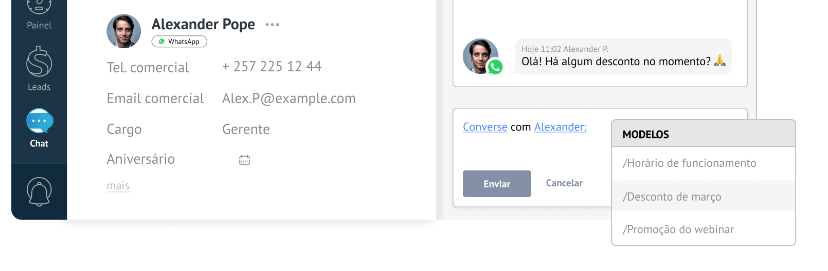 Crie modelos do WhatsApp